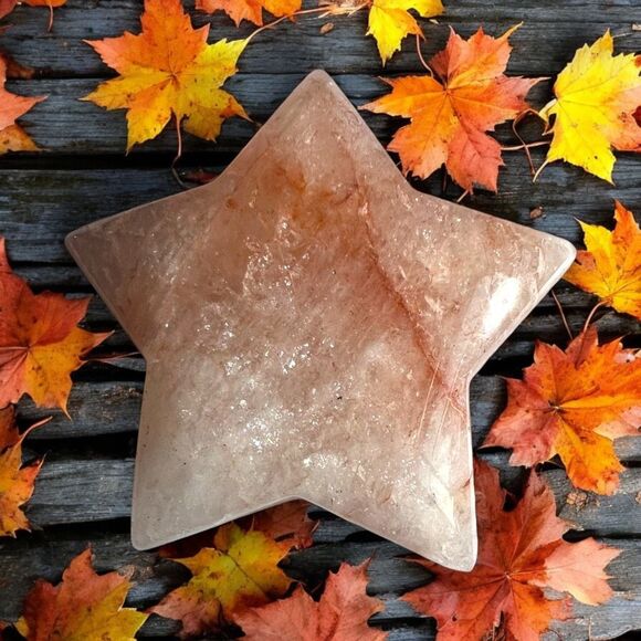 Fire Quartz Crystal‎ Star Carving (7) - Picture 1 of 9